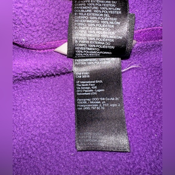 North Face purple full zip fleece jacket size L - Picture 9 of 10
